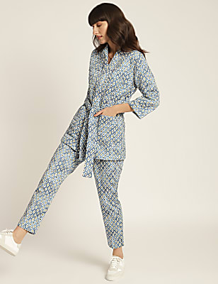 Cotton Mix Printed Regular Fit Trouser