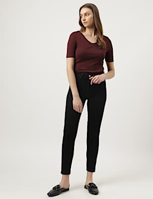 Cotton Mix Plain Slim Fit Jeans
