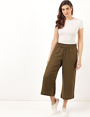 Linen Mix Plain Regular Fit Palazzo