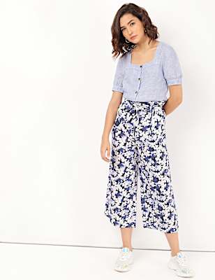 Pure Lyocell Printed Regular Fit Culottes