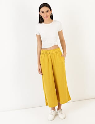 Linen Mix Plain Regular Fit Trouser