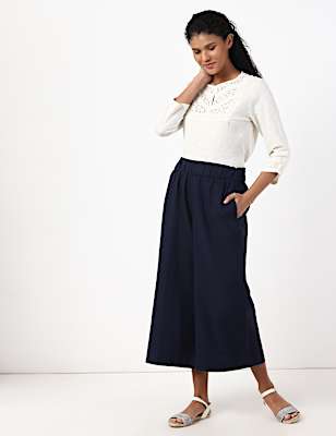 Linen Mix Plain Trouser