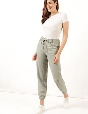 Flax Linen Mix Plain Regular Fit Trouser