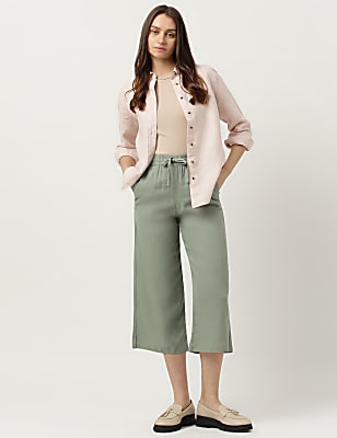 Linen Rich Wide Leg Trousers