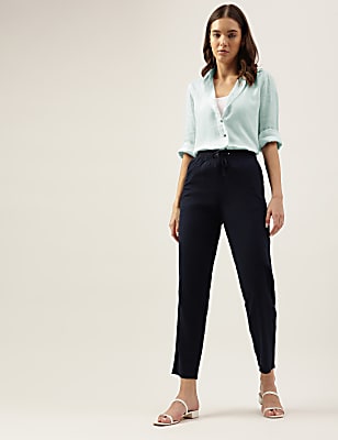 Linen Rich Straight Leg Trousers