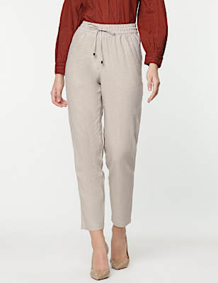 Linen Rich Straight Leg Trousers