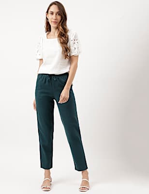 Linen Rich Straight Leg Trousers