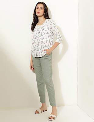 Linen Rich Straight Leg Trousers