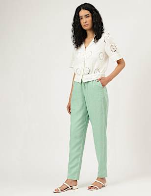 Linen Rich Straight Leg Trousers