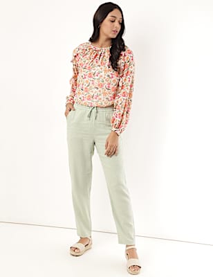 Linen Rich Straight Leg Trousers