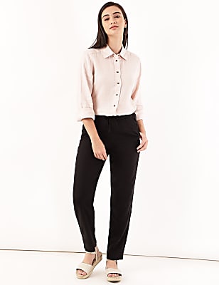 Linen Rich Straight Leg Trousers