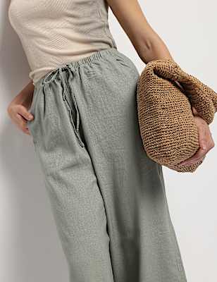 Linen Rich High Rise Trousers