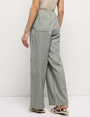 Linen Rich High Rise Trousers