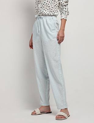 Linen Rich Tapered Trousers