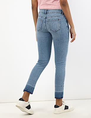 Drop Hem Denim w/Stretch