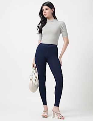 Viscose Mix Plain Skinny Fit Leggings