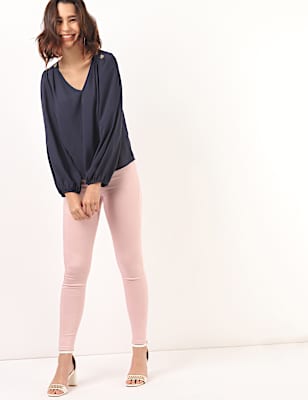 Cotton Mix Plain Skinny Fit Trouser