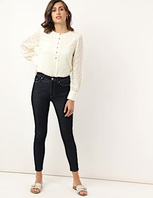 Cotton Mix Plain Skinny Fit Jeans