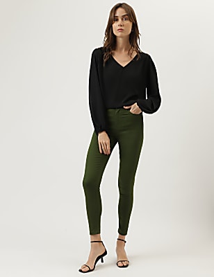 Cotton Mix Plain Slim Fit Jeggings