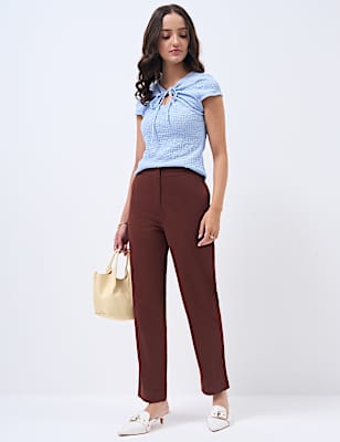 Cotton Rich Slim Fit Ankle Grazer Trousers