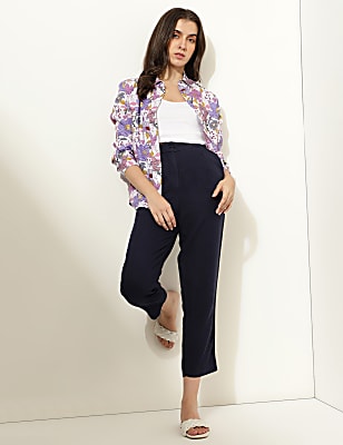 Linen Rich Straight Leg Trousers