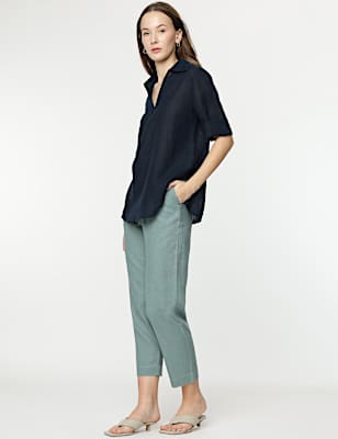 Linen Rich Straight Leg Trousers