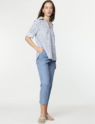 Linen Rich Straight Leg Trousers