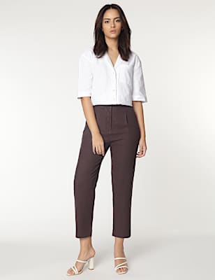 Linen Rich Straight Leg Trousers