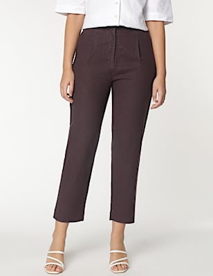 Linen Rich Straight Leg Trousers