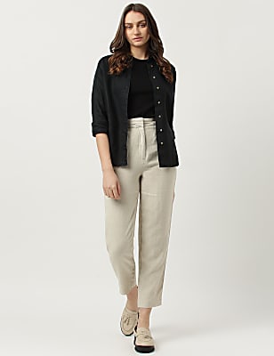 Linen Rich Straight Leg Trousers