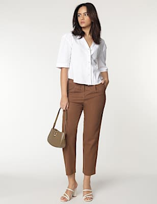 Linen Rich Straight Leg Trousers