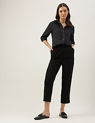 Linen Rich Straight Leg Trousers