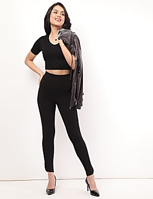 Viscose Plain Skinny Fit Treggings