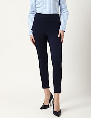 Viscose Blend Solid Ankle Treggings