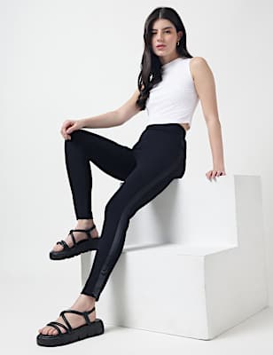 Viscose Blend Solid Ankle Treggings