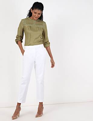 Cotton Mix Plain Regular Fit Trouser