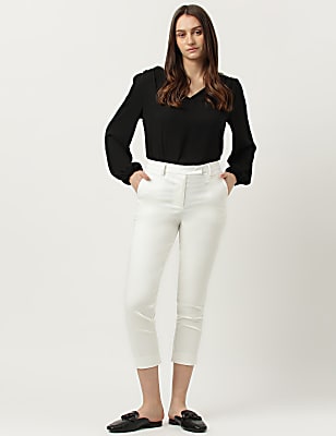 Mid Waist Slim Fit Stretch Formal Trousers