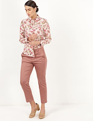 Cotton Mix Plain Slim Fit Trouser