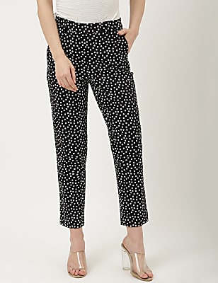 Cotton Mix Polka Dot Slim Fit Trouser