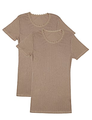 2 Pack Viscose Mix Self Design Round Neck Vest