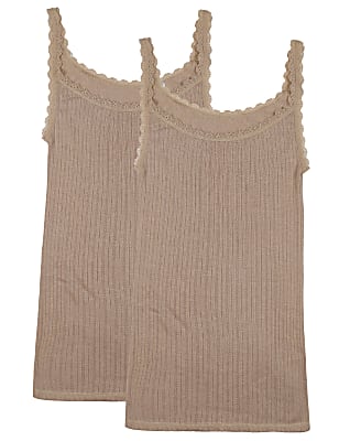 2 Pack Viscose Mix Self Design Shoulder Strap Thermal Camisole