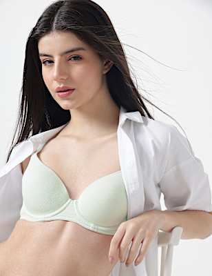 Cotton Mix Plain Full Cup Padded Bra