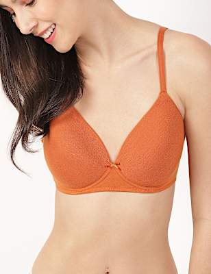 Cotton Plain Sweetheart Neck Bra