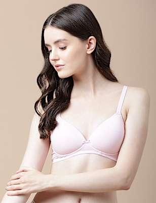 Cotton Mix Padded Demi Cup Bra