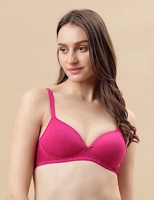Cotton Mix Padded Demi Cup Bra