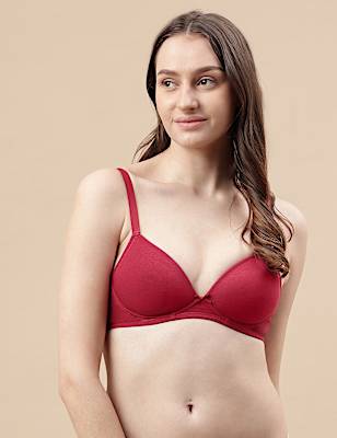 Cotton Mix Padded Demi Cup Bra