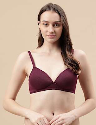 Cotton Mix Padded Demi Cup Bra