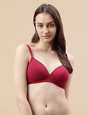 Cotton Mix Padded Demi Cup Bra