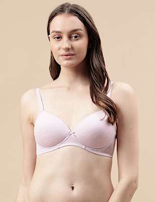 Cotton Mix Padded Demi Cup Bra