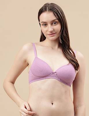 Cotton Mix Padded Demi Cup Bra